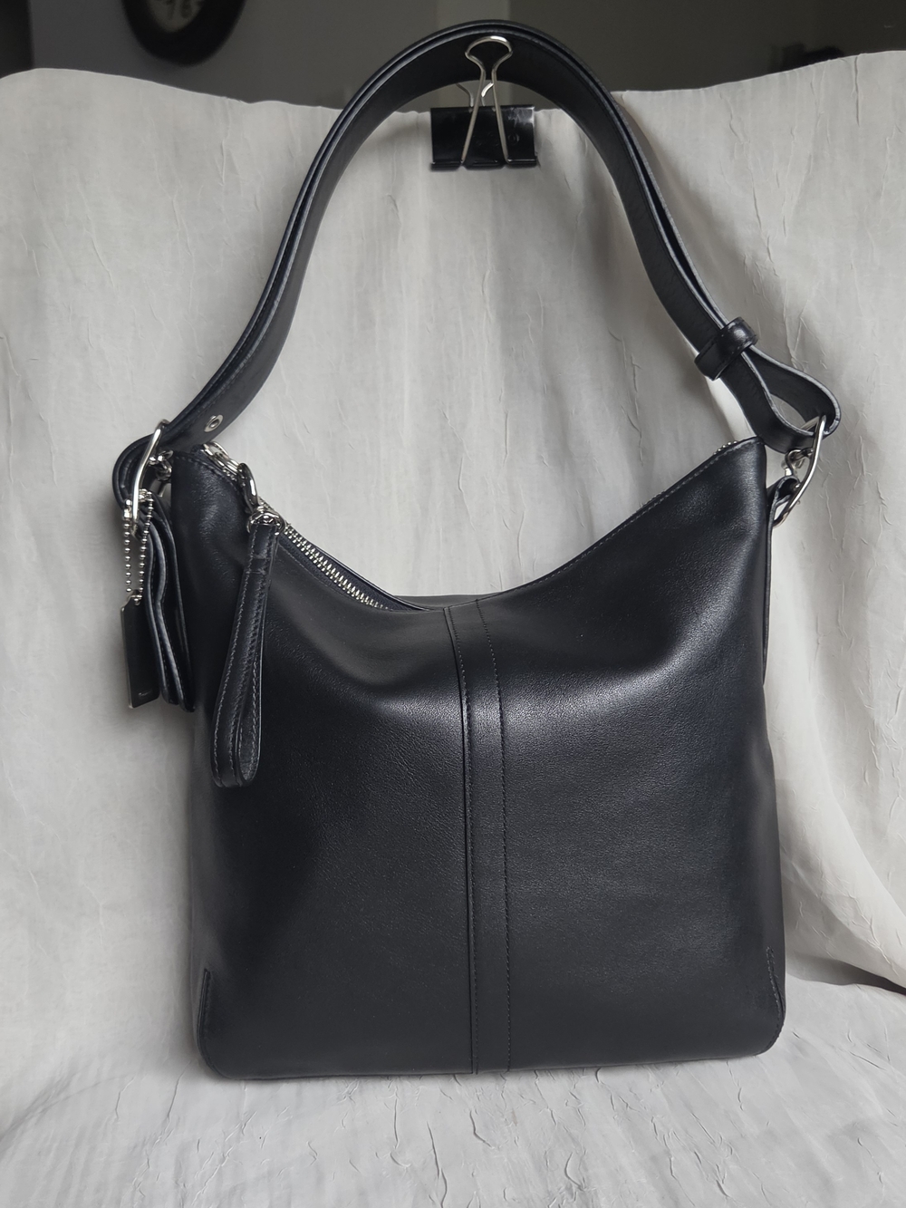 Vintage Coach Black Legacy Slim Duffle Hobo Bag